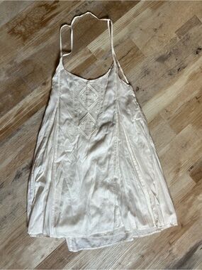 Billabong Cream Lace-Accent Slip Dress